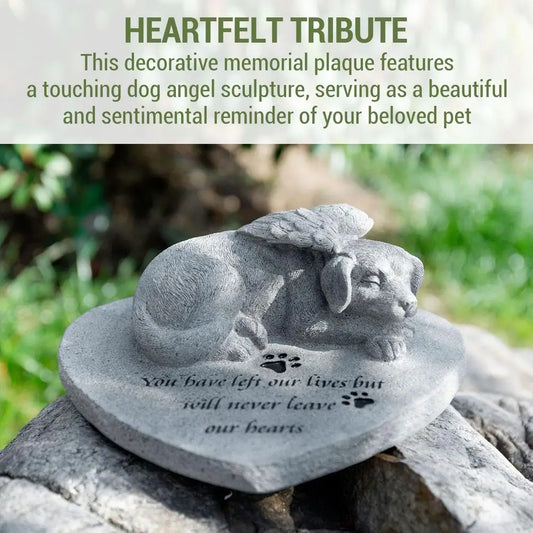MyGift Resin Pet Remembrance Sign Dog Angel Memorial Plaque