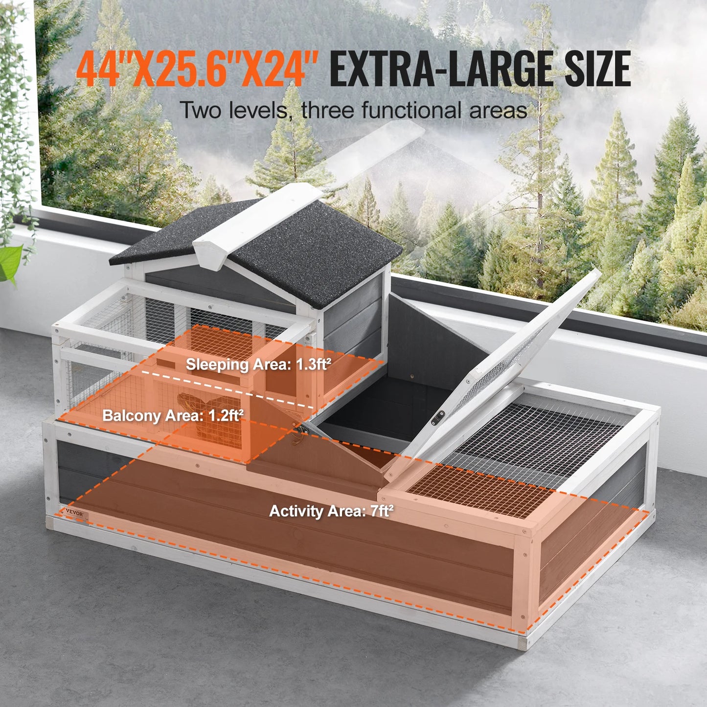 SucceBuy Tortoise Habitat Wooden Enclosure With Adjustable Lamp Holder