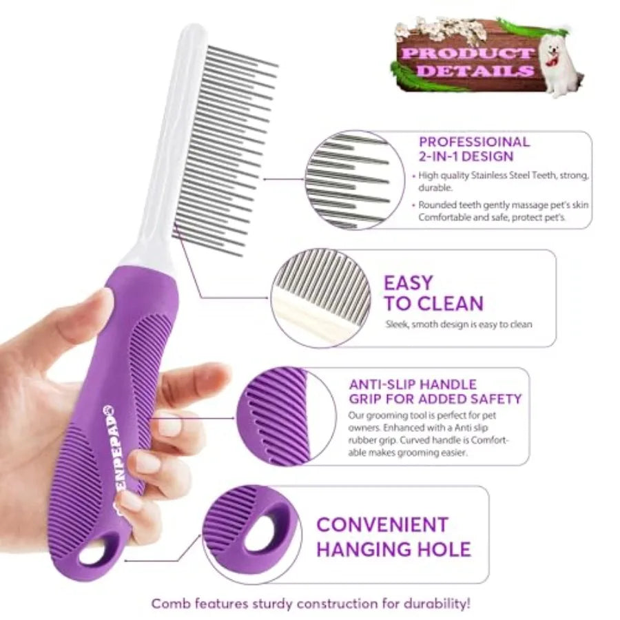 Grooming Comb For Dogs And Cats With Detangling Stainless Teeth