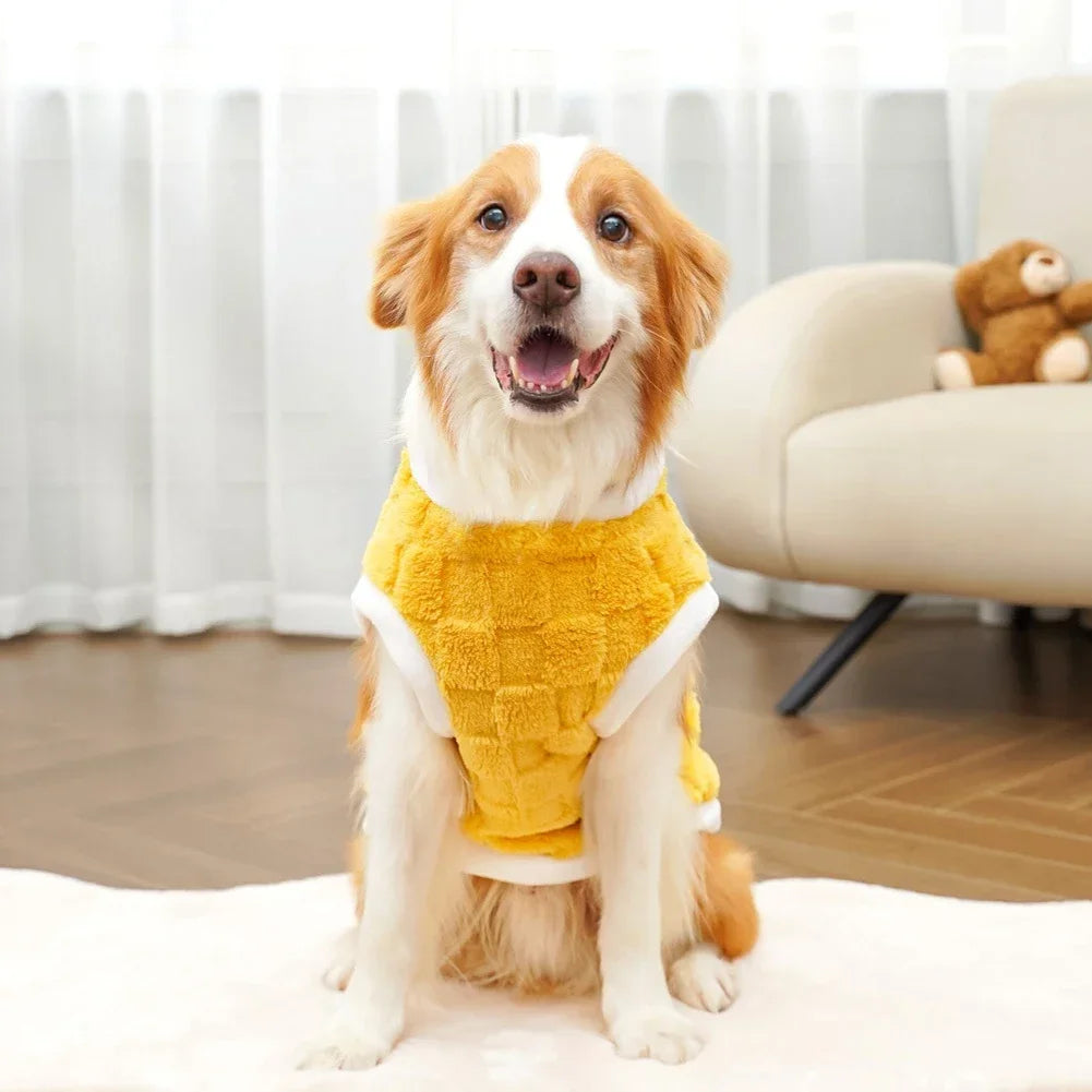 NONECN Flannel Dog Winter Sweater Coat For Pets Warm Comfort