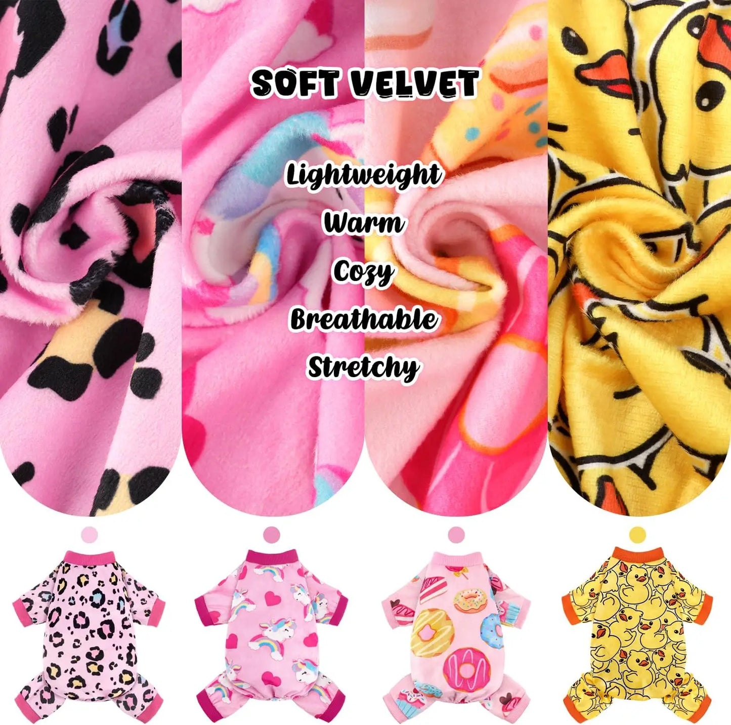 4 Pack Dog Pajamas Recovery Suit For Small Medium Dogs