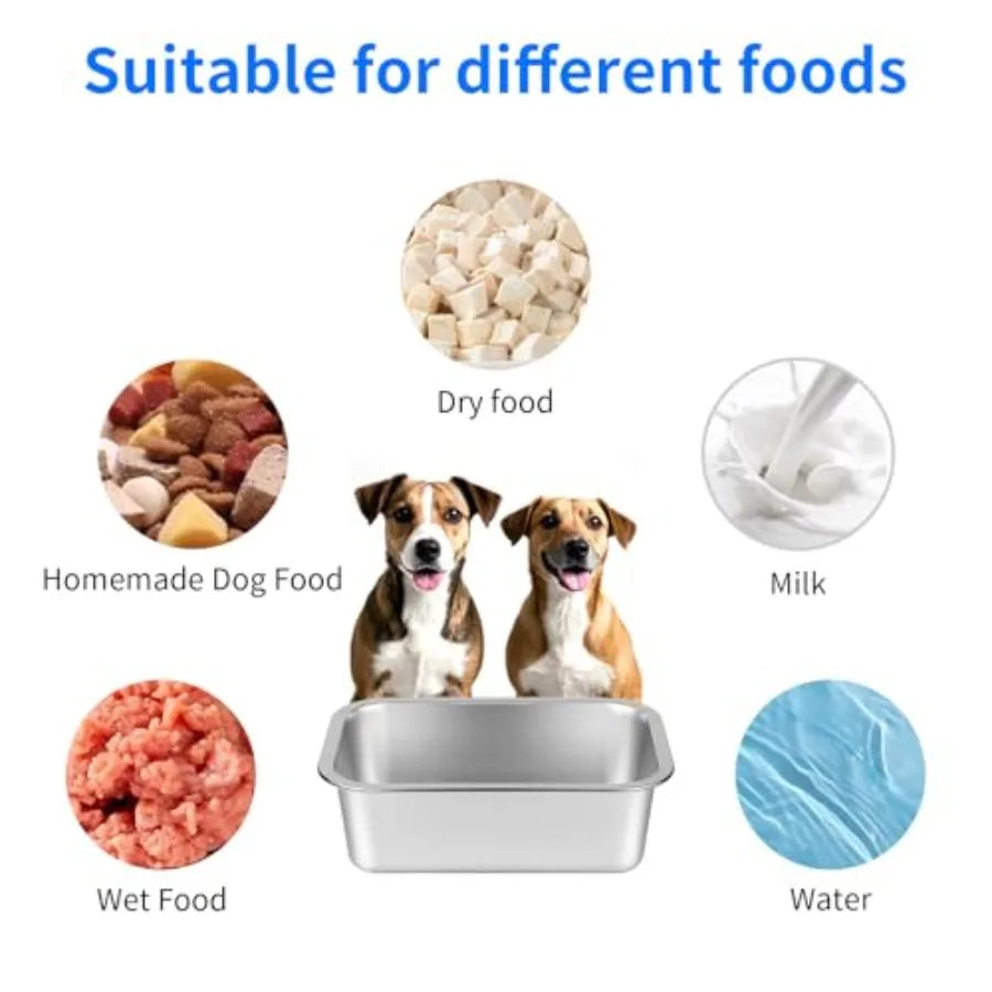 Stainless Steel Dog Water Bowl No Spill Outdoor Feeder Dish