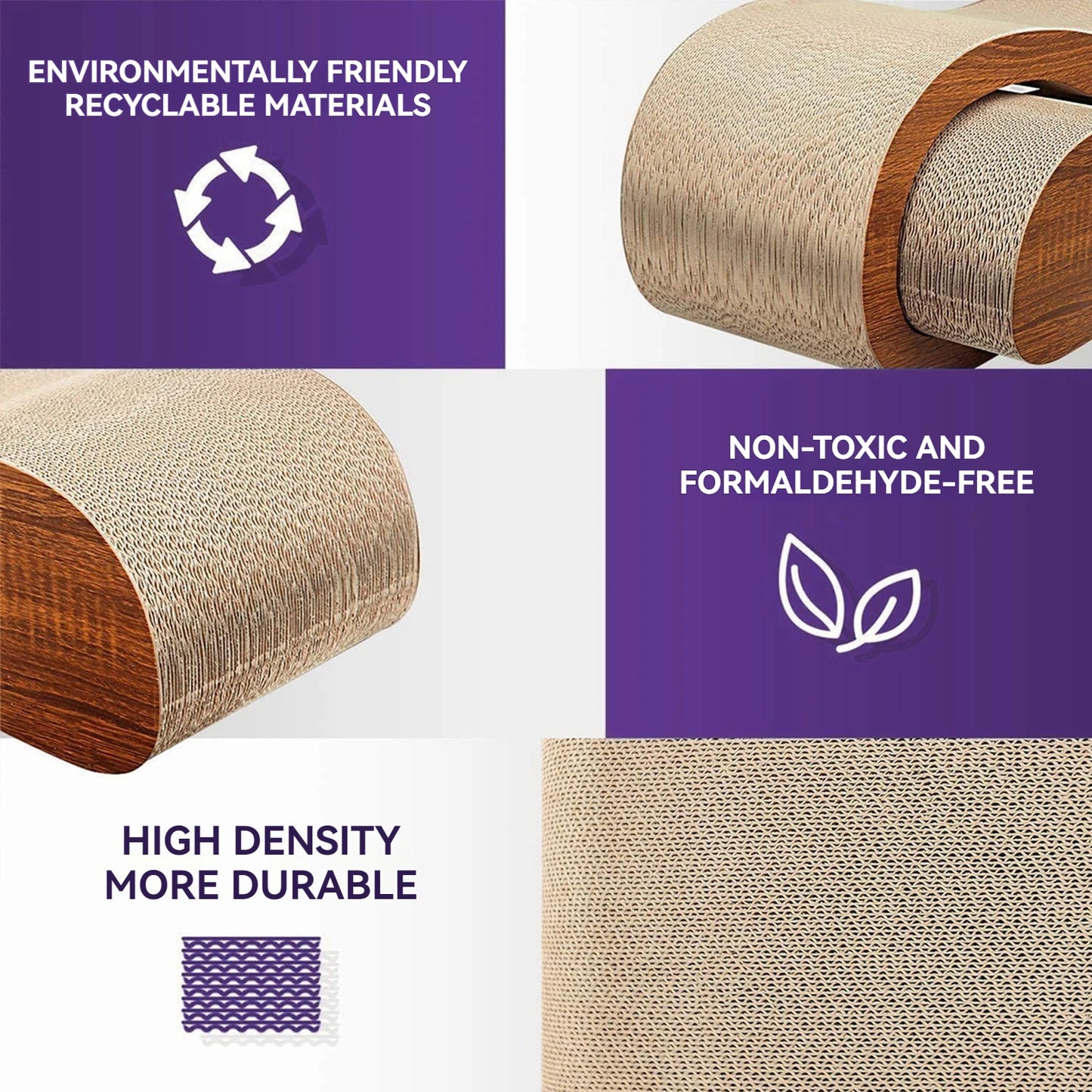 2 In 1 Cat Scratcher Lounge Bed Cardboard Durable Post