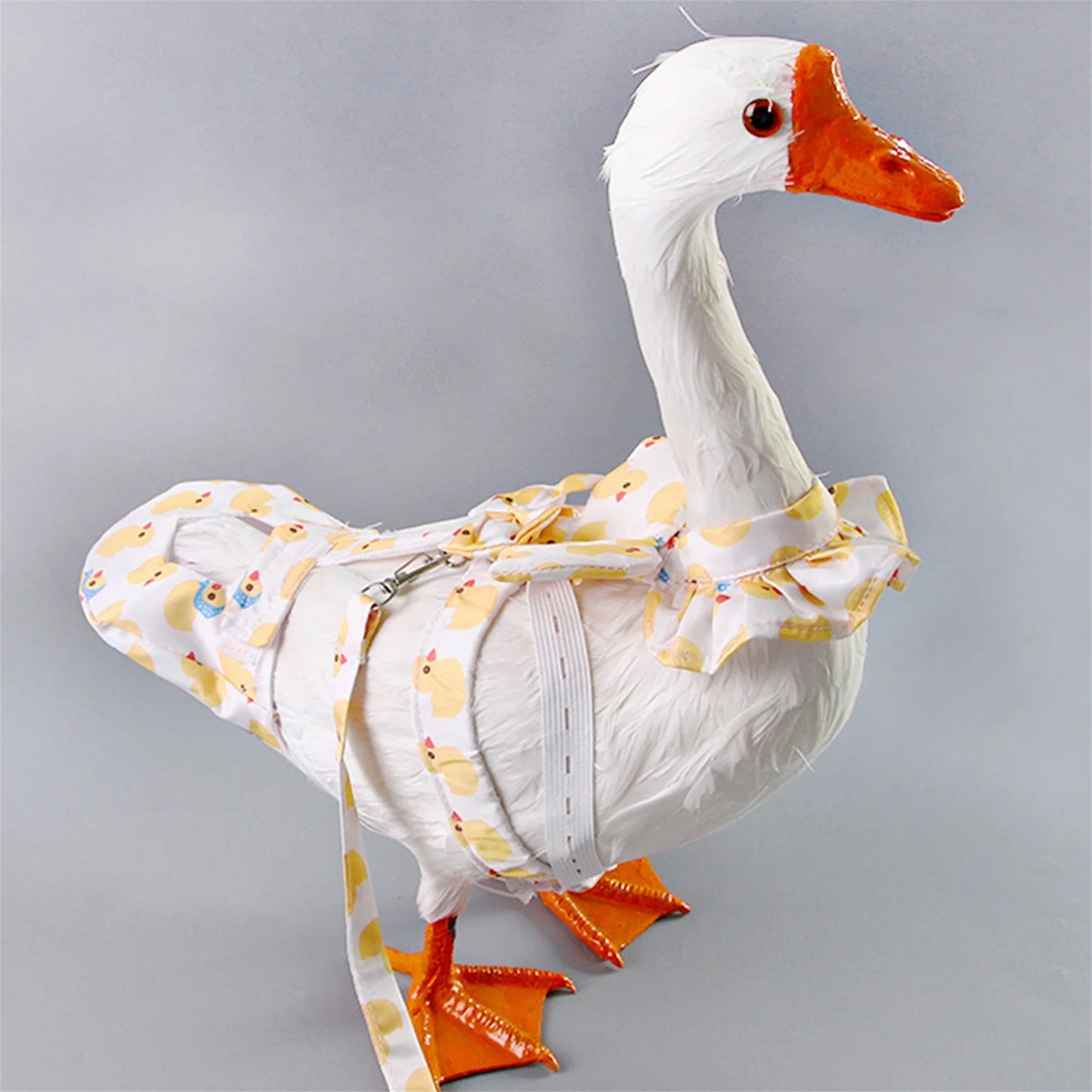 Pet Goose Harness and Diaper Set with Duck Print 2Pcs
