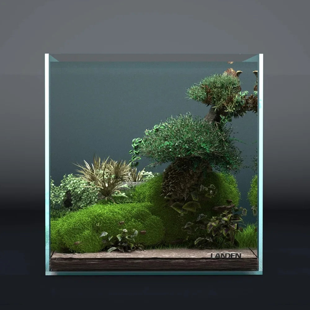 Rimless Low Iron Aquarium Tank 6.6 Gallon With Nano Foam Leveling Mat