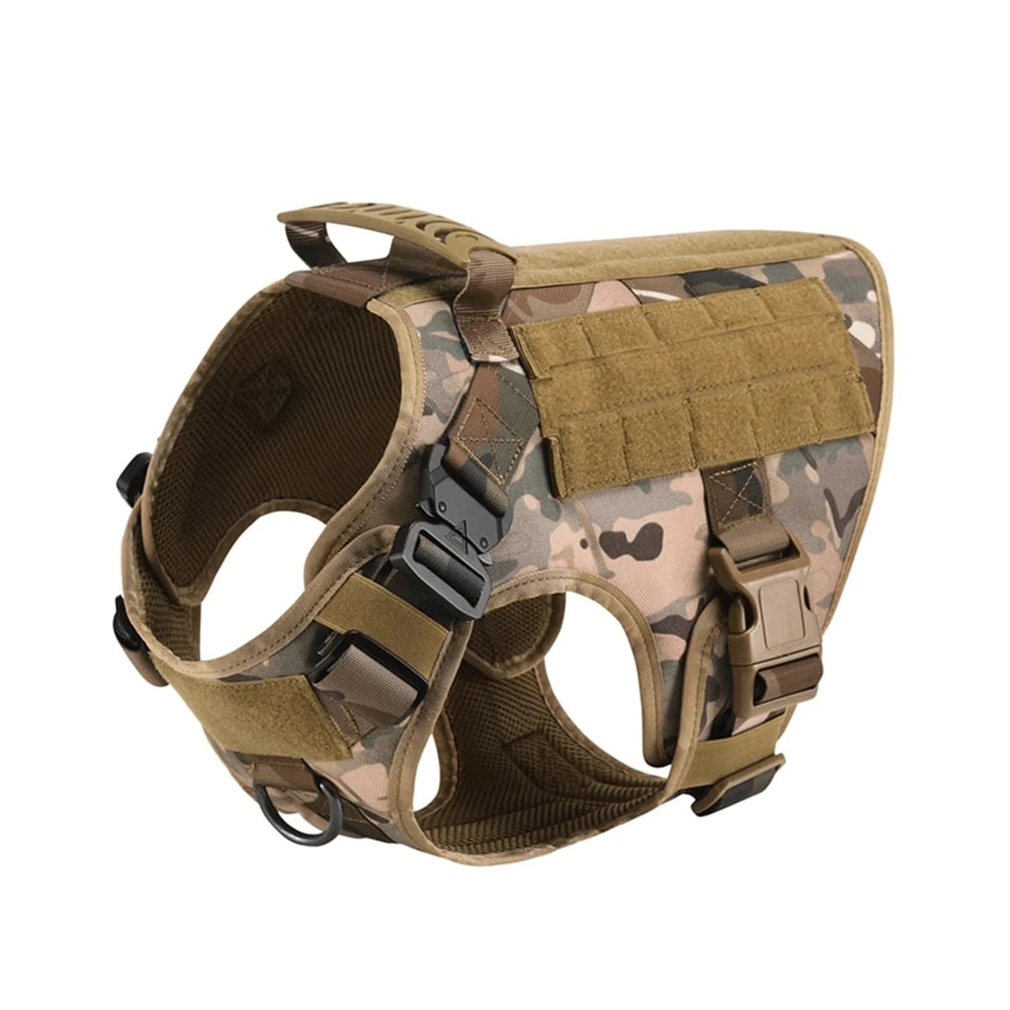 Nylon Tactical Dog Harness With Molle Pouches For Medium To Large Dogs