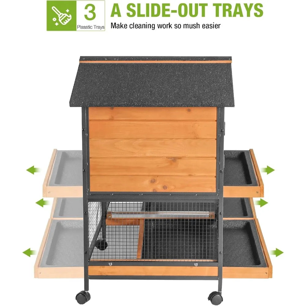 High Concerned Rabbit Hutch Chew Resistant Metal Frame Cage