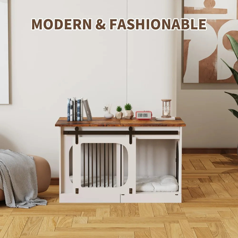 DAFIFY Dog Kennel Furniture With Cushion For Indoor Use