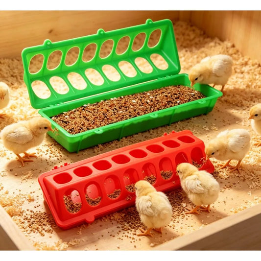 16 Hole Anti Waste Chicken Feeders 2Pack Plastic Poultry Feeders