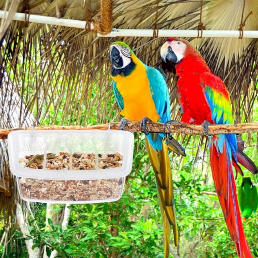 Bird Feeders for Cage Clear Hanging Parrot Parakeet Food Containers