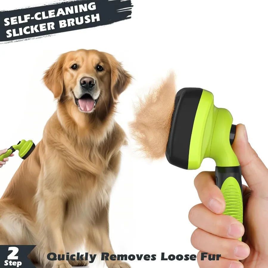 Hign-concerned ProfessionalGrade SelfCleaning SlickerBrush for Dogs Cats Horses Dematting