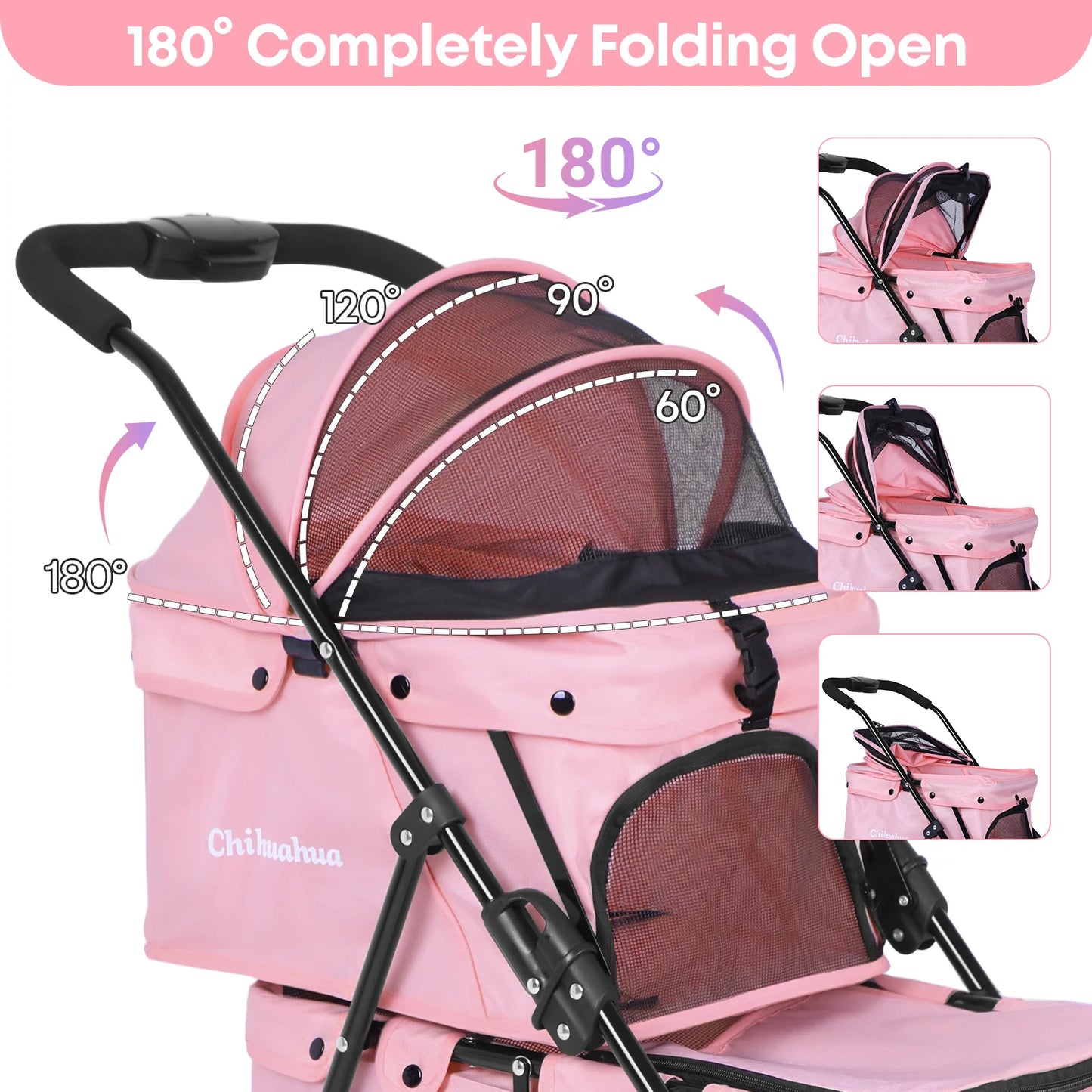 Double Pet Stroller for Dogs and Cats for Two Pets