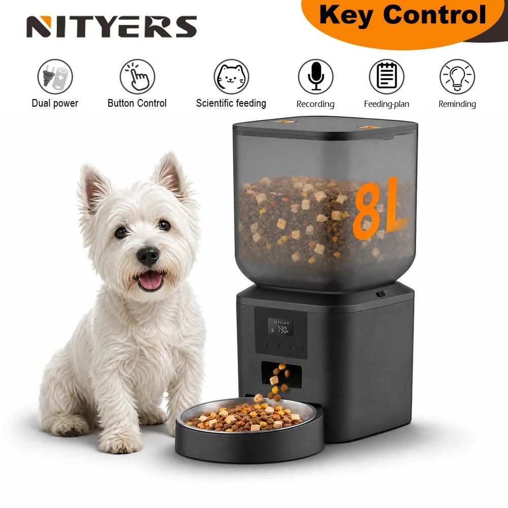 Nityers Automatic Pet Feeder With Timed Dispenser And Voice Recorder