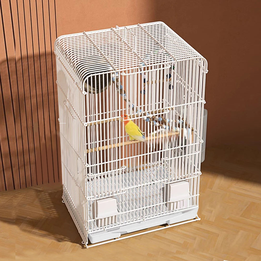 Wrought Iron Bird Cage Parrot Carrier Removable Tray