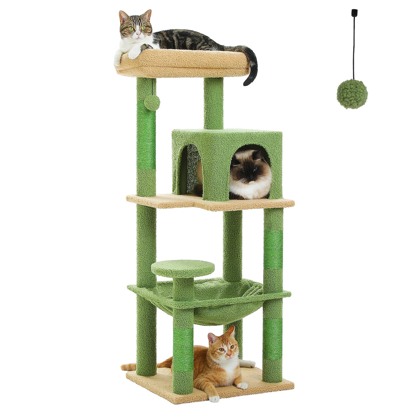 PETEPELACN Indoor Cat Tree 5 Level Tower With Hammock