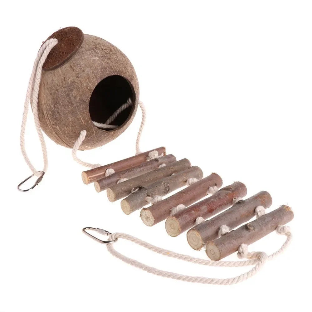 Guangdong Coconut Shell Bird Nesting House With Ladder