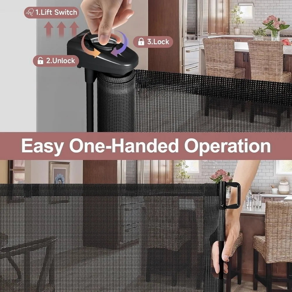 Extra Wide Retractable Baby Gate For Stairs And Doorways