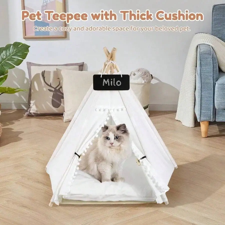 Hign-concerned Pet Teepee Indoor Tent With Cushioned Blackboard