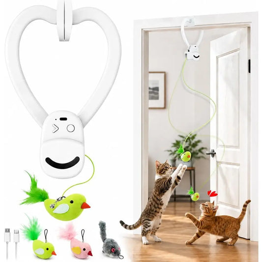 Interactive Cat Toy Wand Chase USB Rechargeable Enrichment for Indoor Cats
