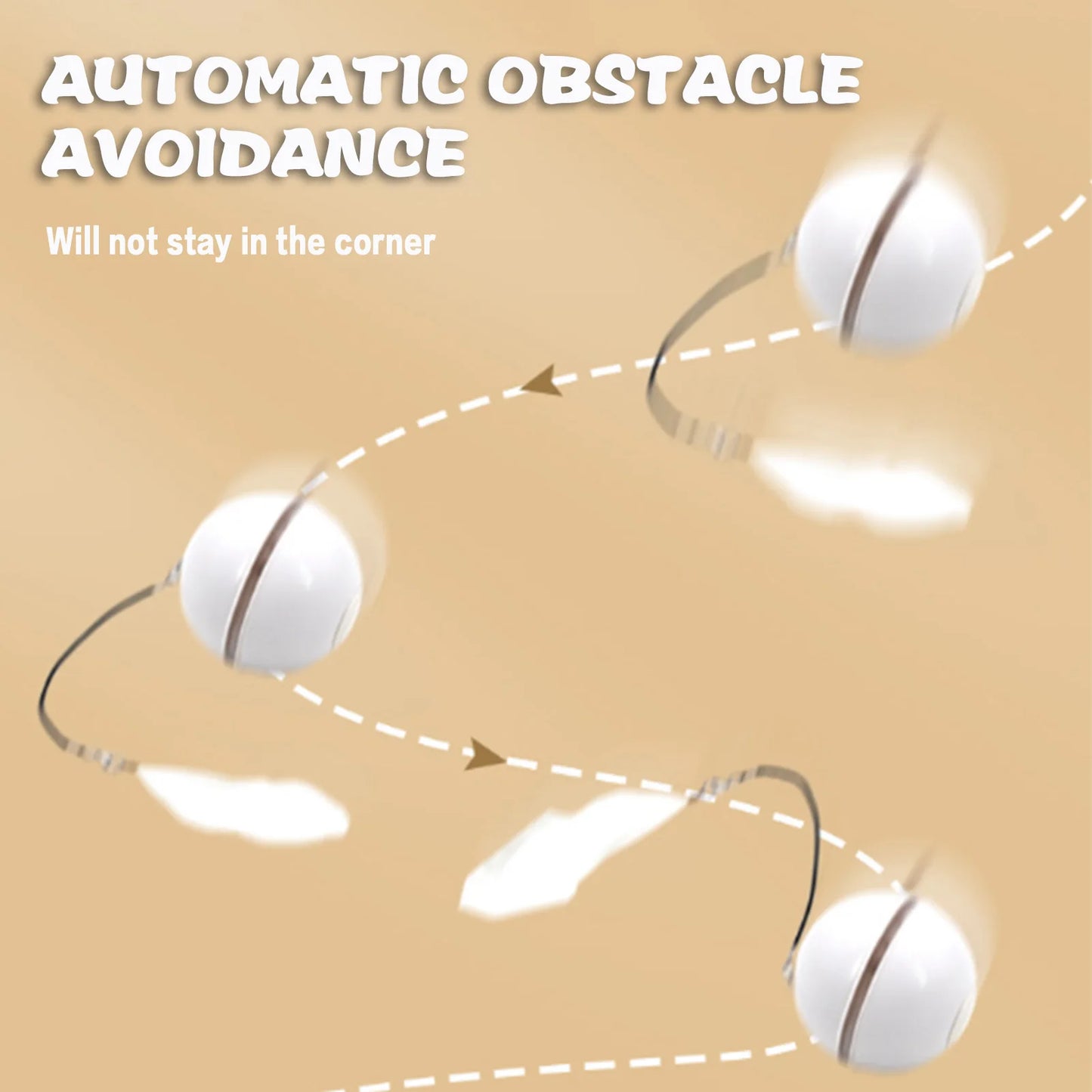 Auto Rolling Cat Toy Ball SelfMoving Interactive LED Indoor Play