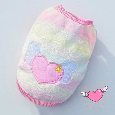 Cute Dog Winter Vest Soft Flannel Puffer Jacket For Dogs