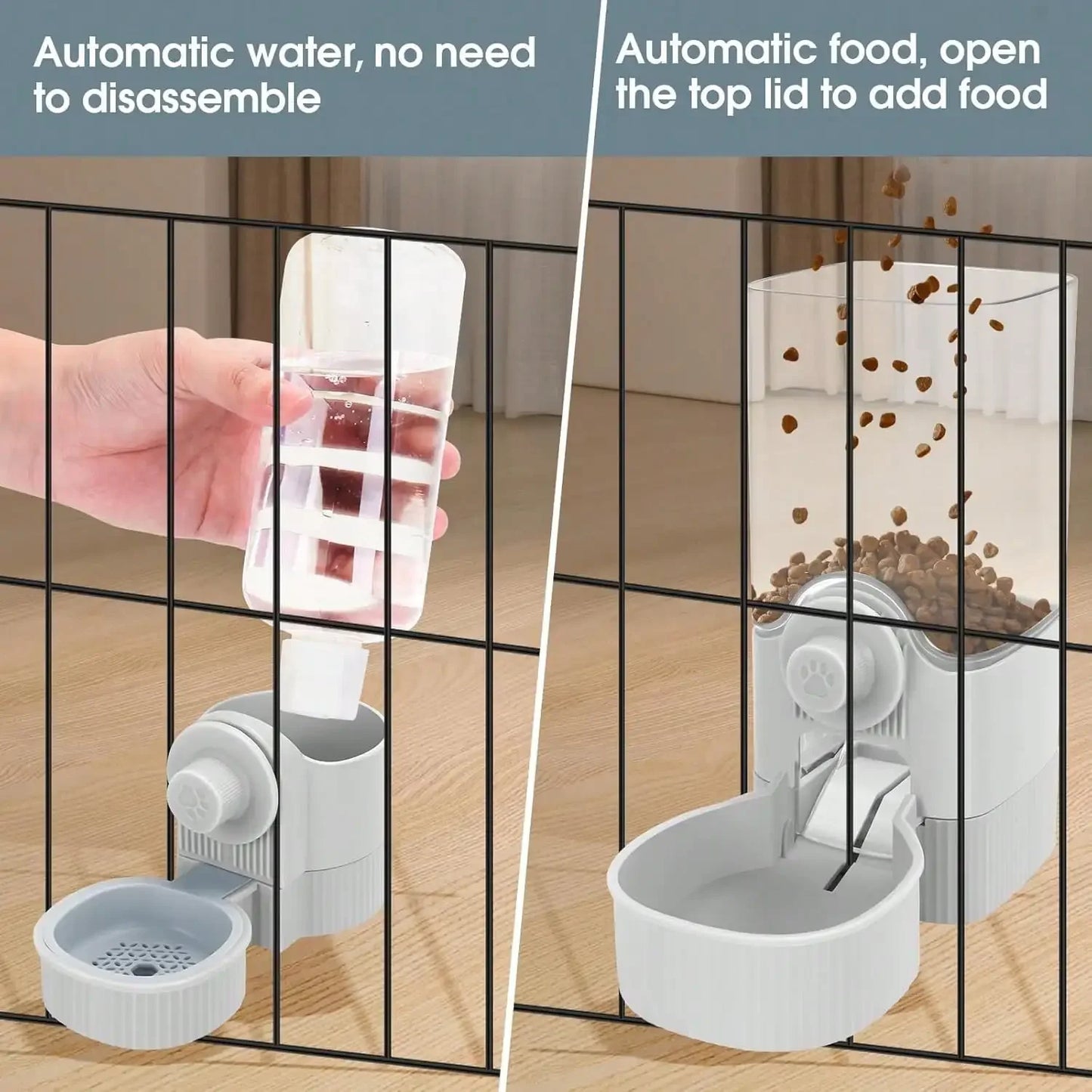 Hanging Automatic Pet Food Feeder And Water Dispenser