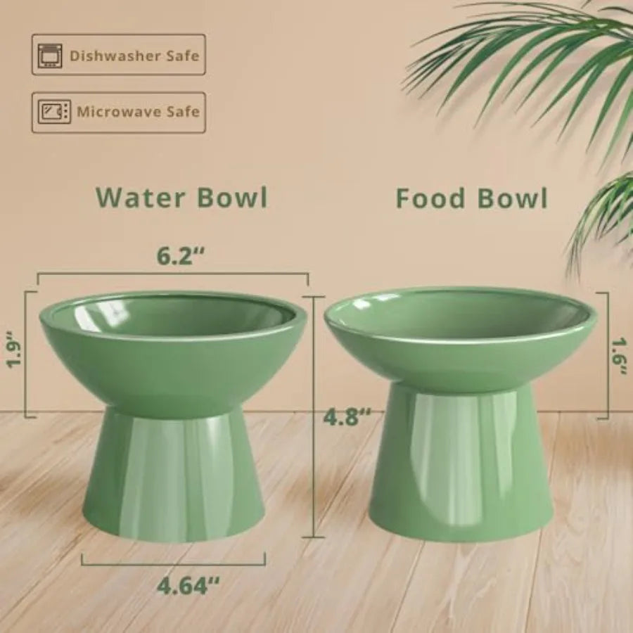 Elevated Cat Bowls Set Of 2 Indoor Cat Whisker Fatigue