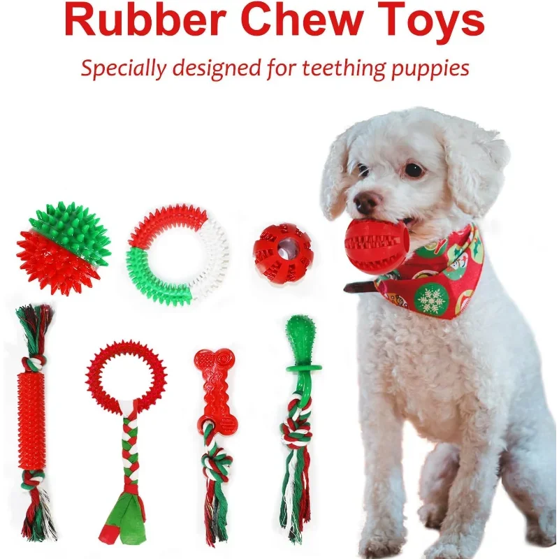 Christmas Dog Toys Bulk 15 Pack For Teething Puppies