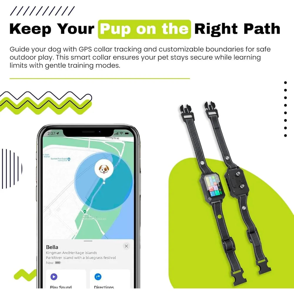 The Good Pet Company Customizable GlobalPositioningSystemApp Invisible Dog Fence Collar