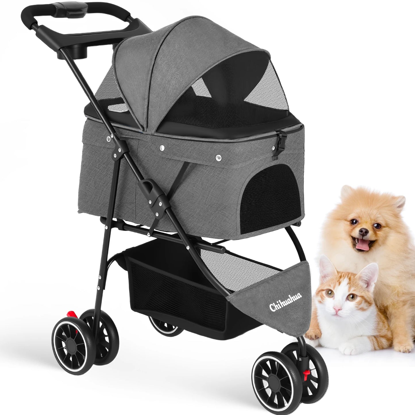 Chihuahua Pet Stroller For Small Dogs And Cats Foldable