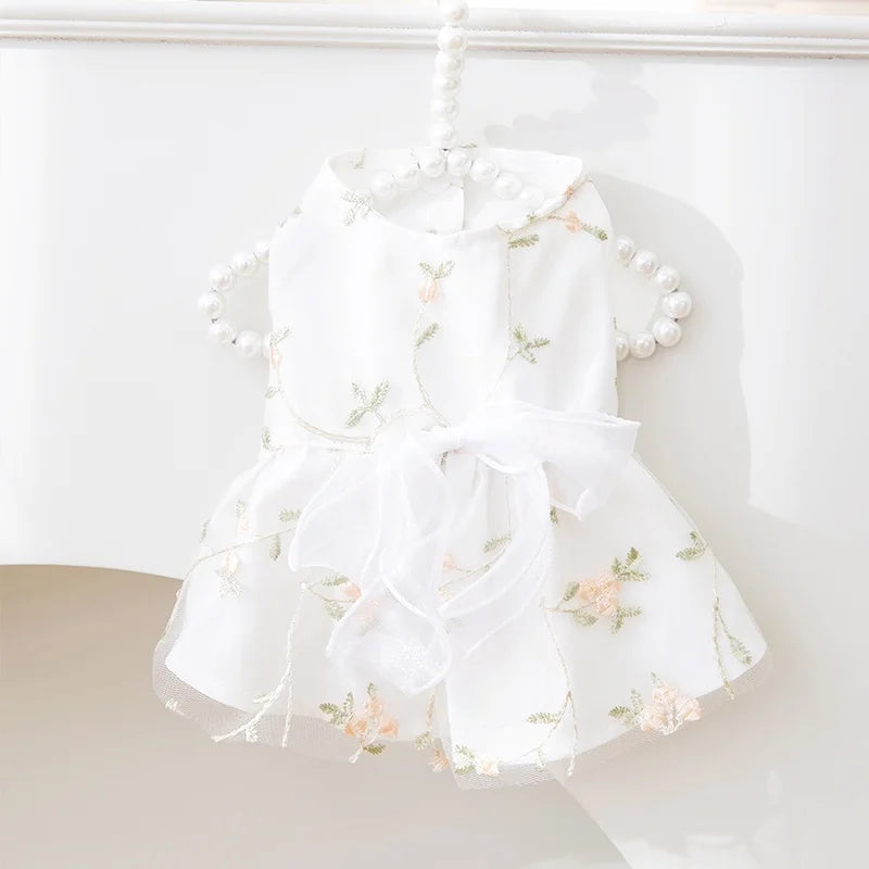 Dog Summer Dress Cotton Print Puppy Princess Skirt
