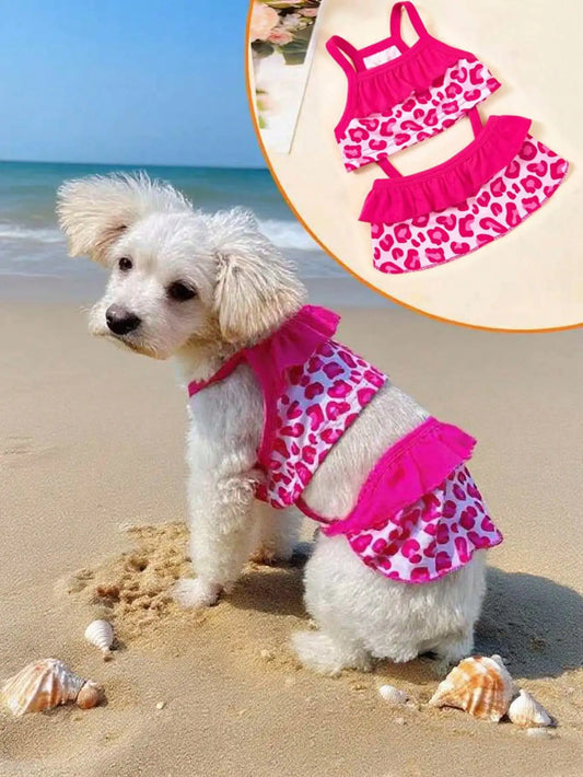 Lace Printed Camisole Dog Dress For Daily Wear And Photoshoots