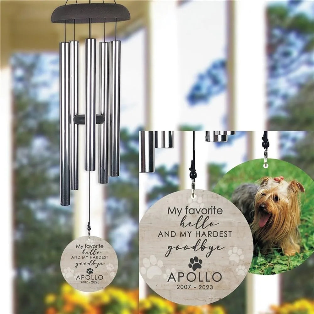 Custom Pet Memorial Wind Chime Personalized Sympathy Gift for Loss