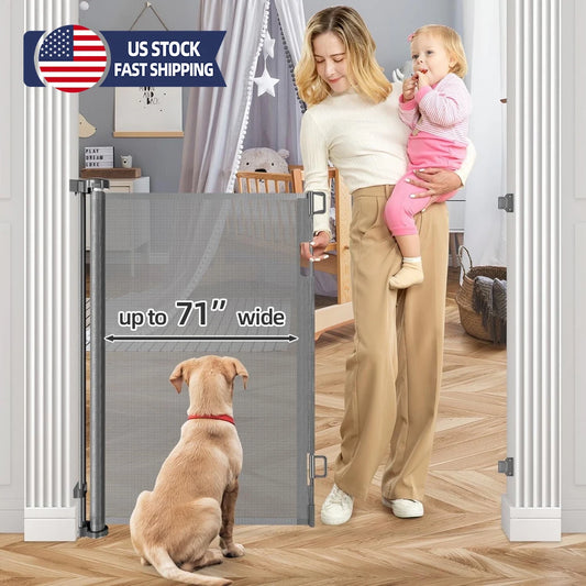 Retractable Baby Safe Doorways Gate For Doorways And Stairs