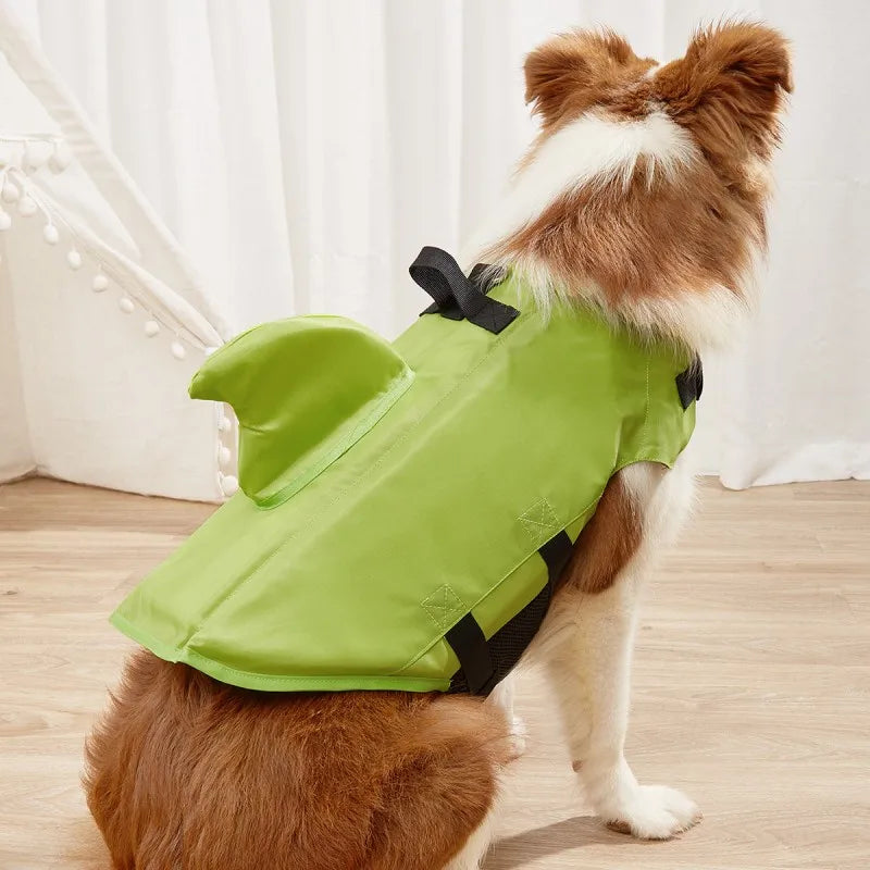Dog Life Vest Shark Swimsuit With Adjustable Buoyancy