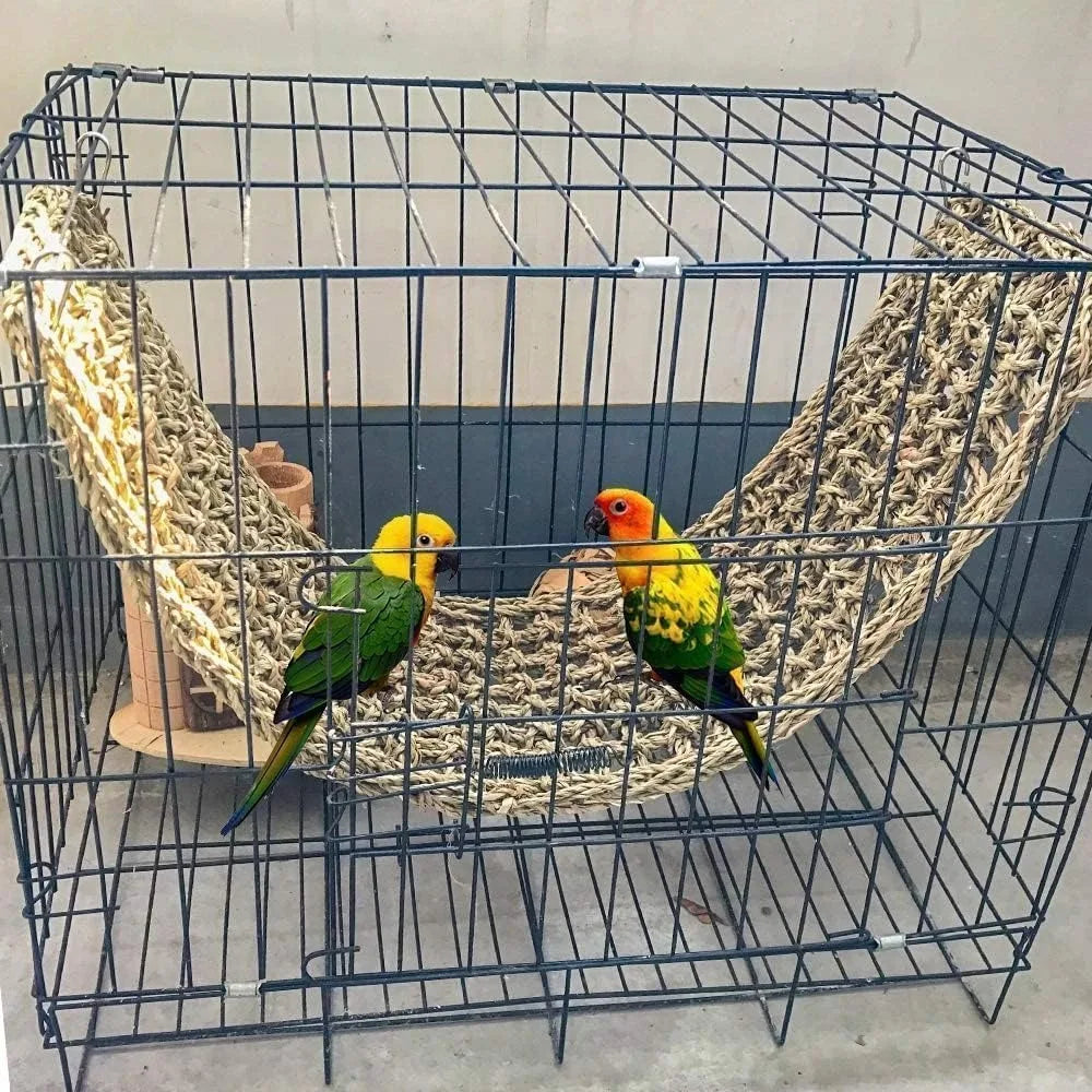 Zhejiang Seagrass Bird Mat Parrot Hammock Climbing Toy For Cage