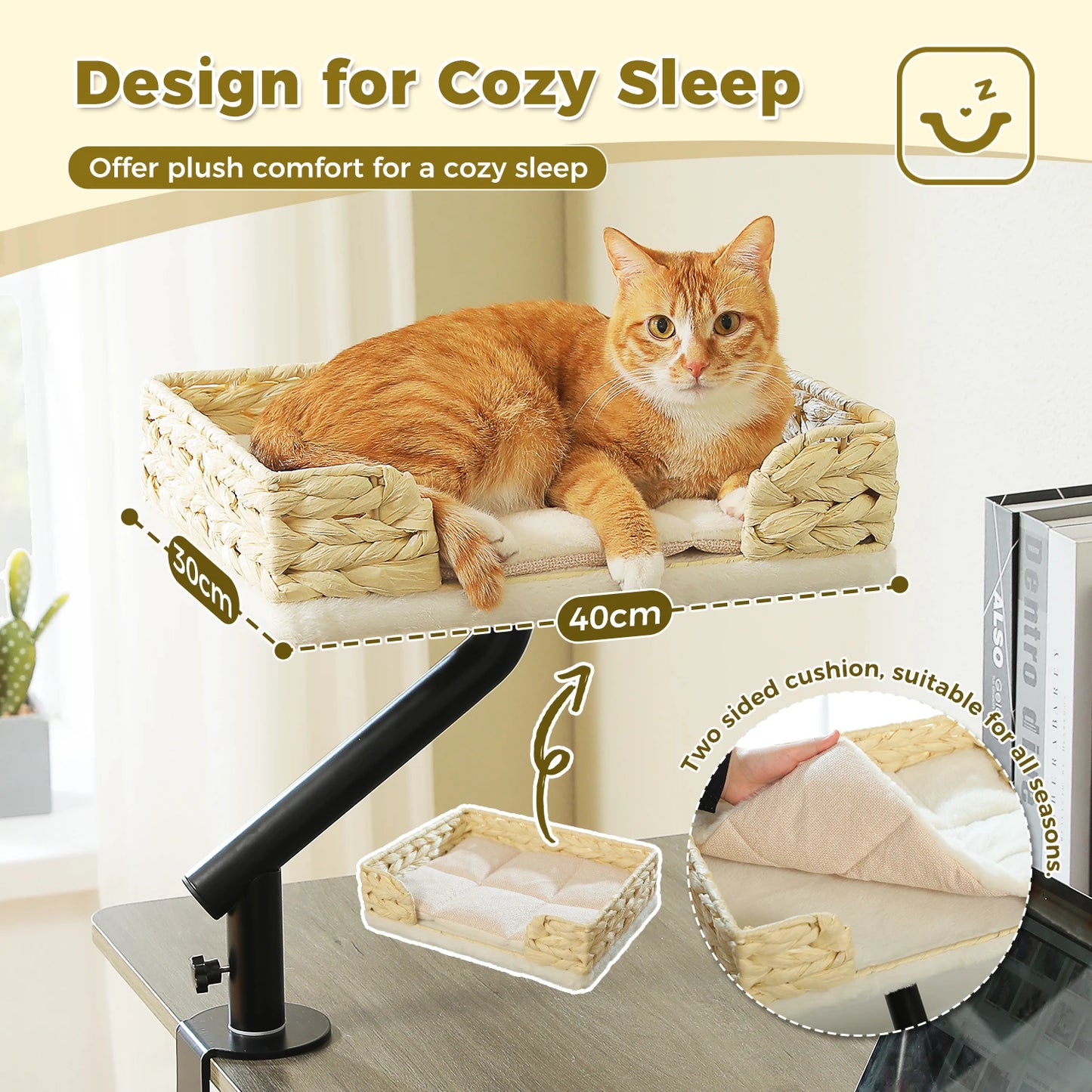 PAWZ Road Cat Desk Bed 360 Rotatable Stand for Cats