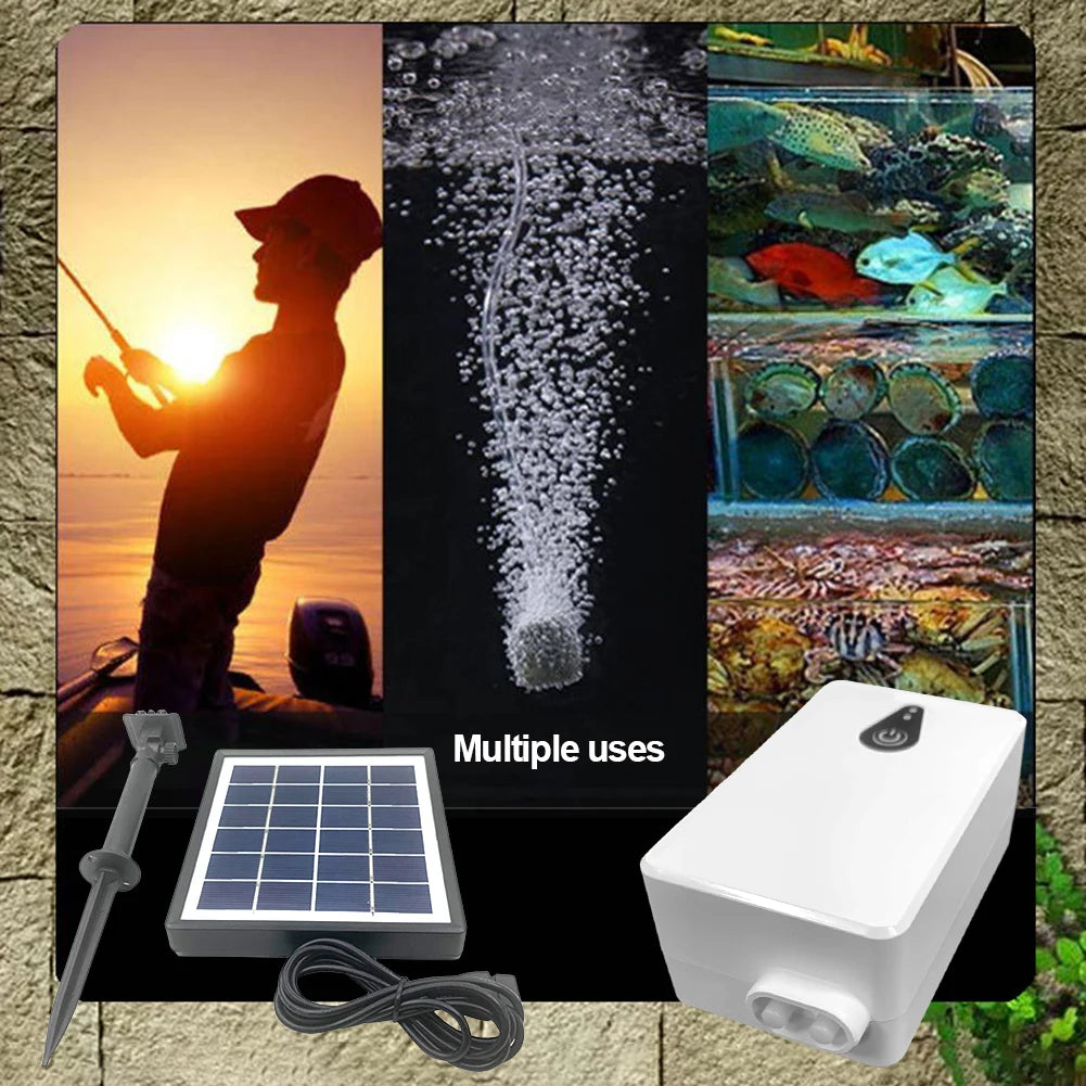 Solar Powered Aquarium Oxygen Pump For Small Fish Tank