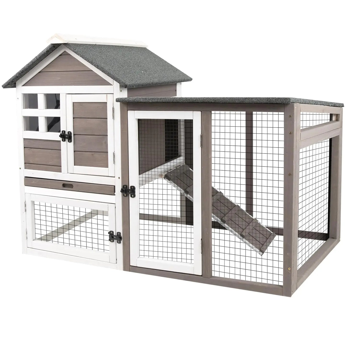 HiMISSCN Two Story Rabbit Hutch Indoor Outdoor Chicken Coop