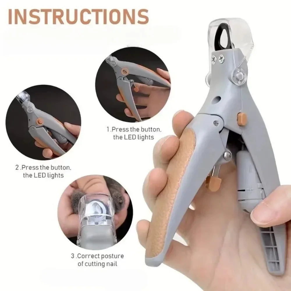 Professional Pet Nail Clipper With LED Light For Pets