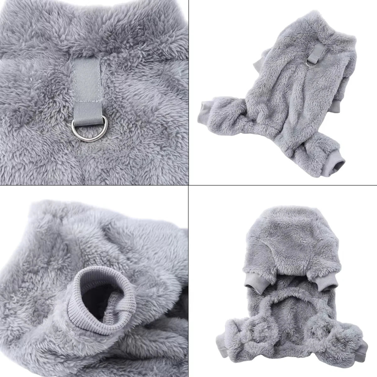Winter Warm Flannel Dog Jumpsuit For Dogs And Cats
