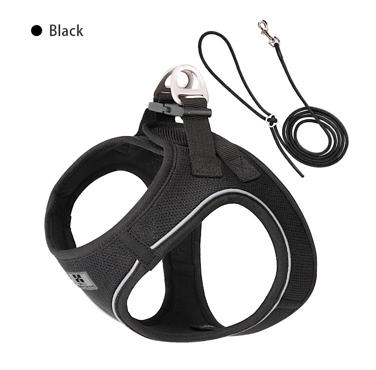 Adjustable Reflective Dog Harness Leash Set For Pets