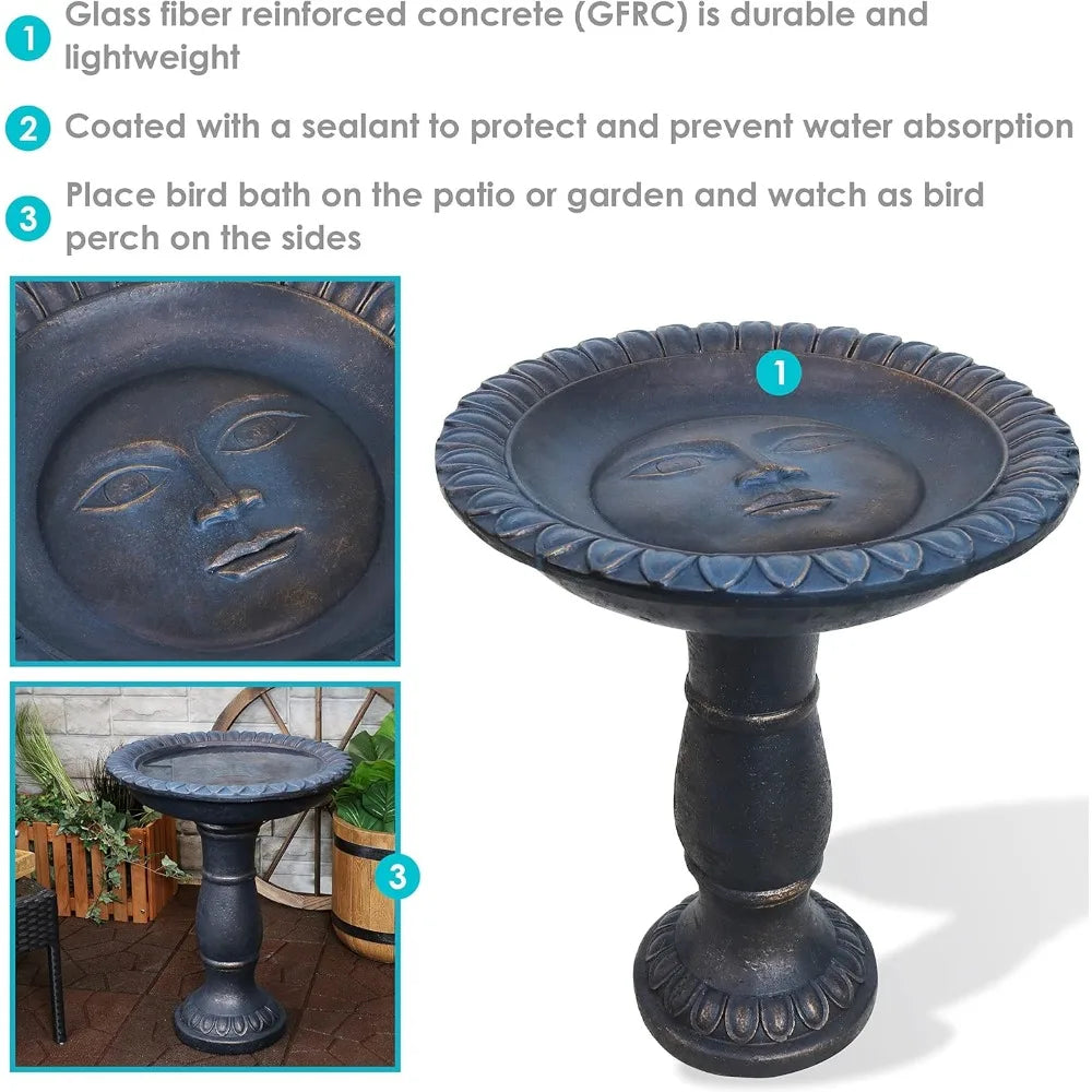 Sunnydaze Façade du Soleil Bird Bath Outdoor Decor Quality