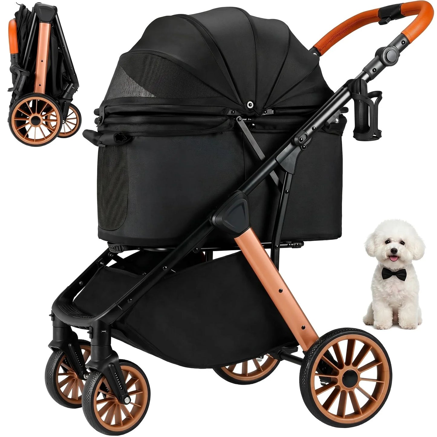 Foldable Pet Stroller For Medium Dogs And Cats All Terrain