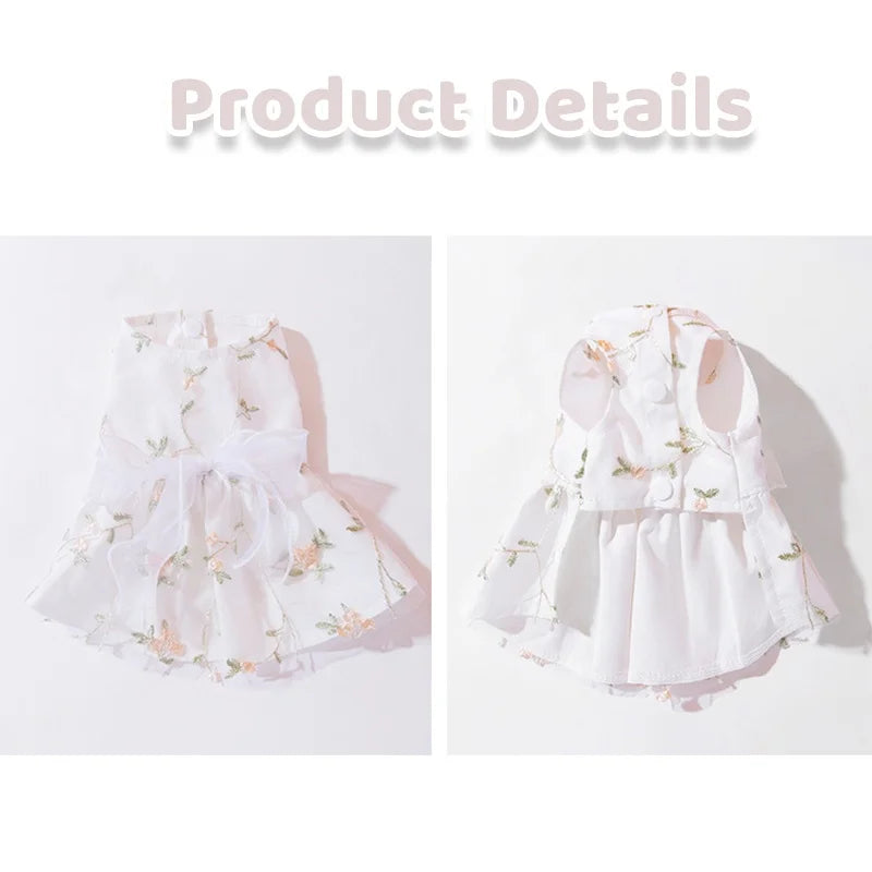 Dog Summer Dress Cotton Print Puppy Princess Skirt