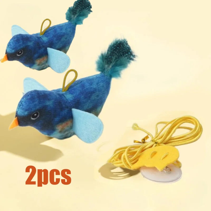 Indoor Interactive Cat Bird Teaser Toy With Realistic Bird Sounds