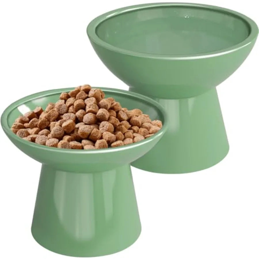 Elevated Cat Bowls Set Of 2 Indoor Cat Whisker Fatigue