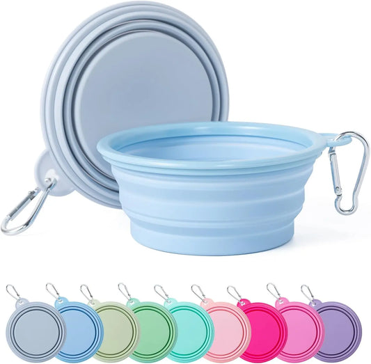 Collapsible Dog Bowls 2Pack Silicone Foldable Travel Water Dish