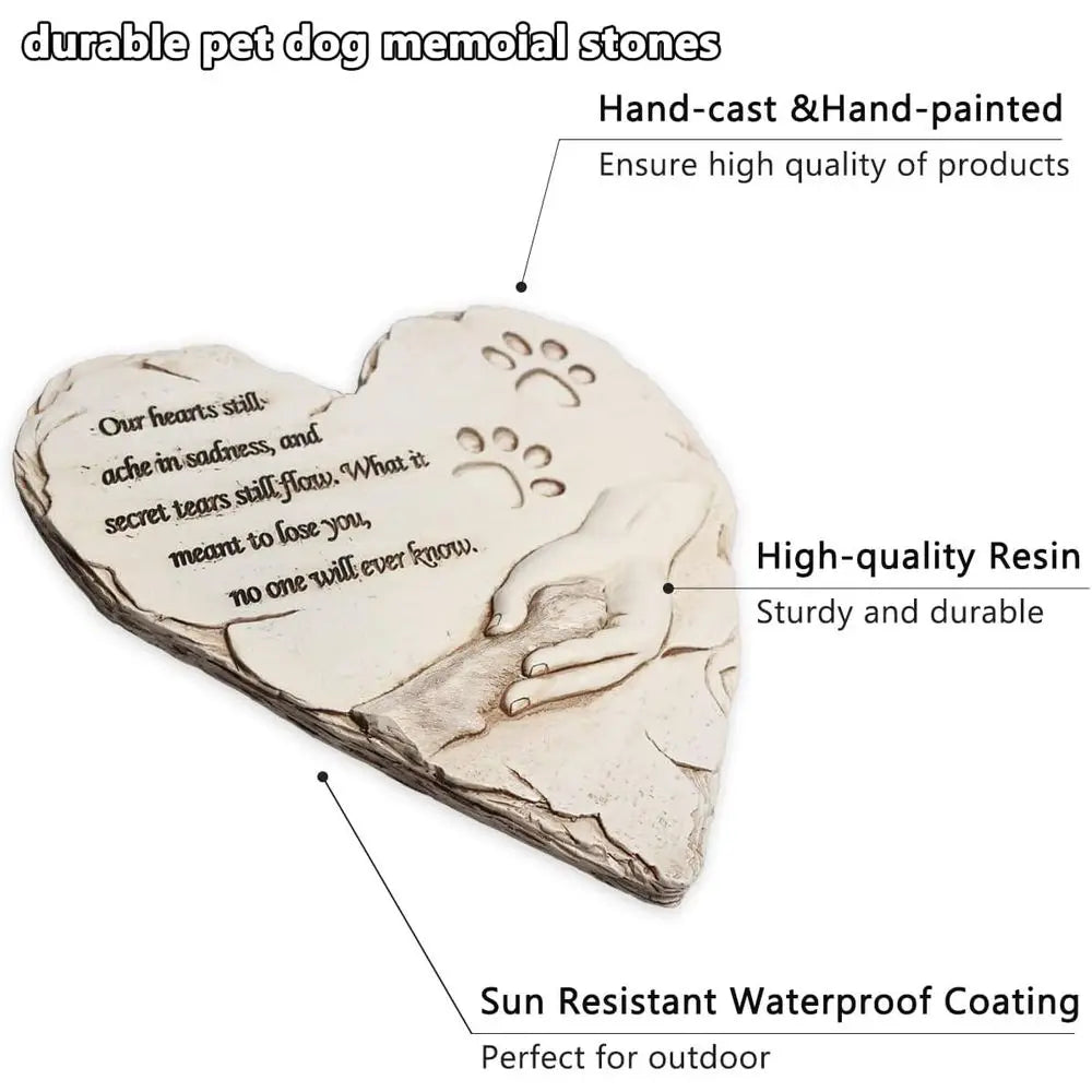 New York Dog Memorial Stone Heart Shaped Grave Marker for Pets