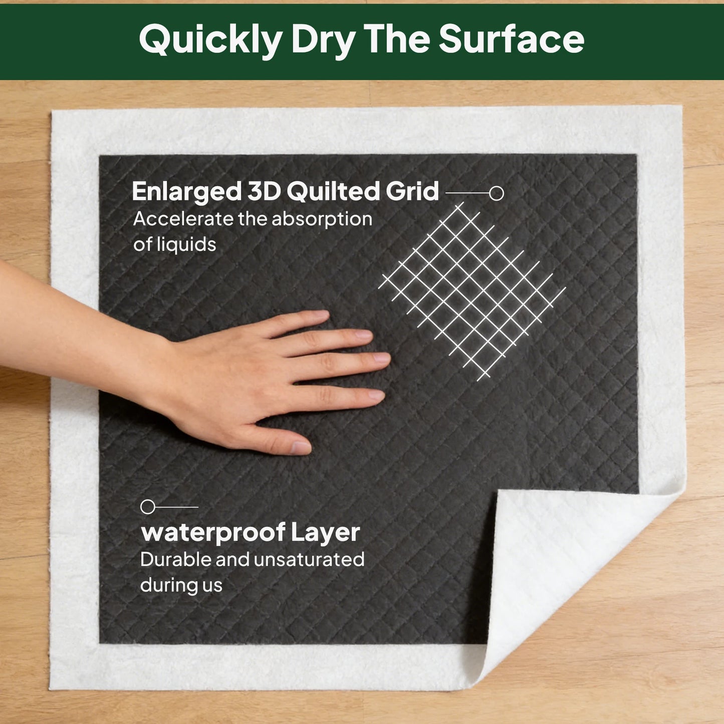 Activated Bamboo Charcoal Disposable Pet Underpads For Potty Training